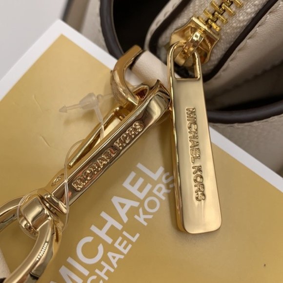 Michael Kors Daria Large Satchel Bag Leather Light Cream - Picture 8 of 15